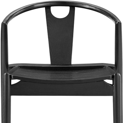 Black Solid Wood Open Back Dining Side Chair HomeRoots