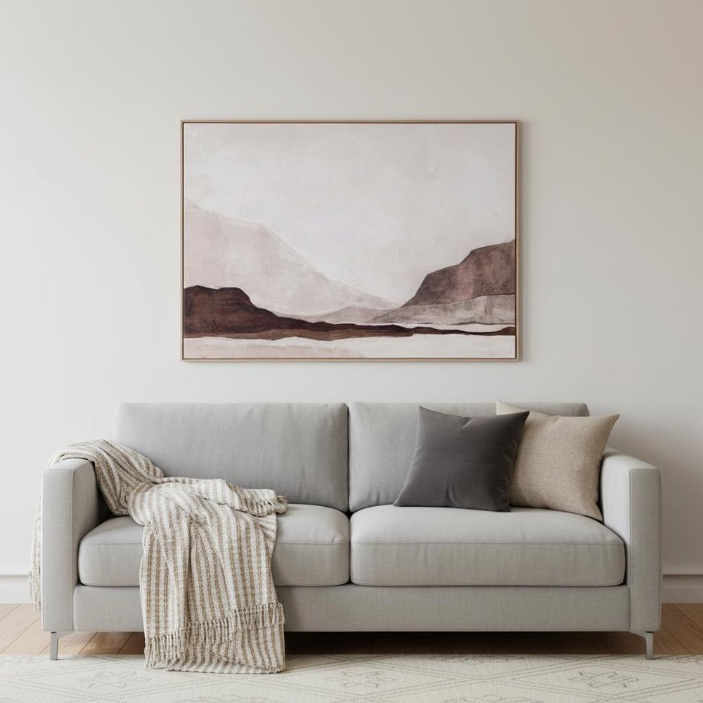 Baffin Hand Painted Brown Floater Frame Wall Art HomeRoots