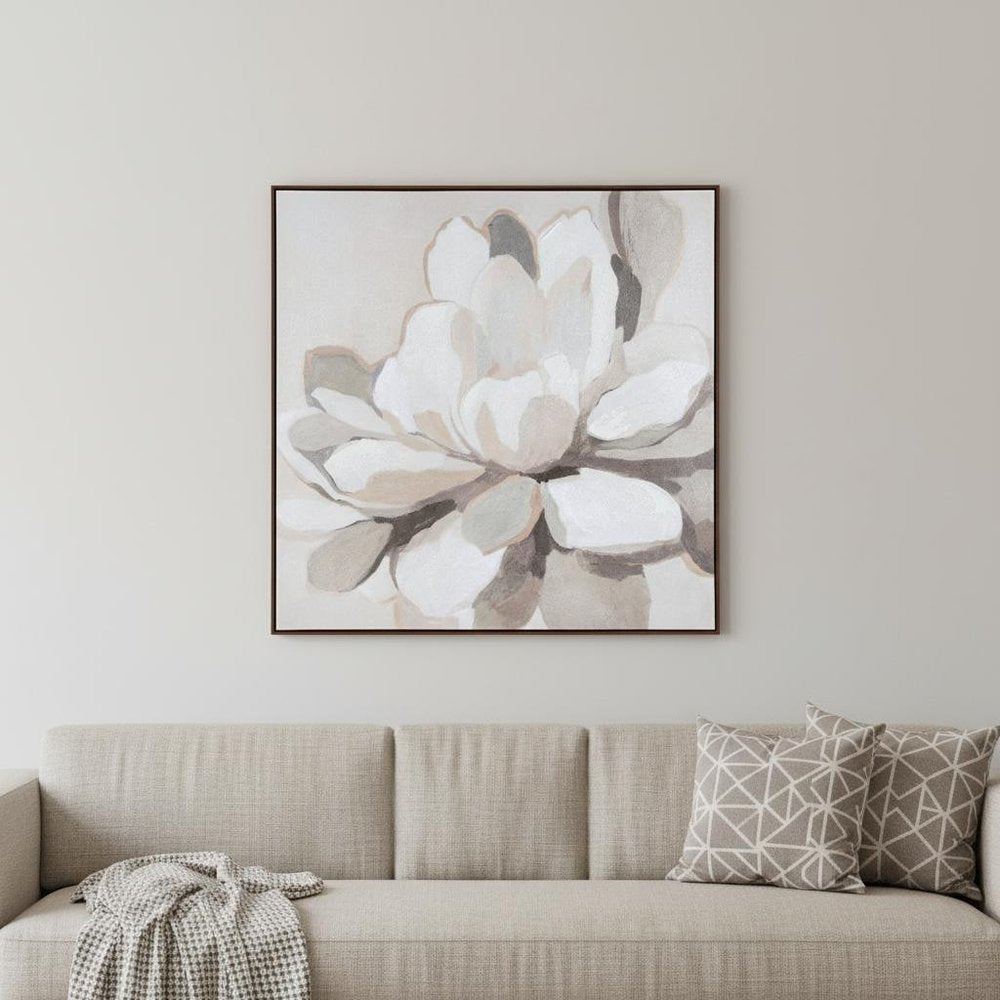 Maycomb Blume Hand Painted Brown Floater Frame Wall Art HomeRoots