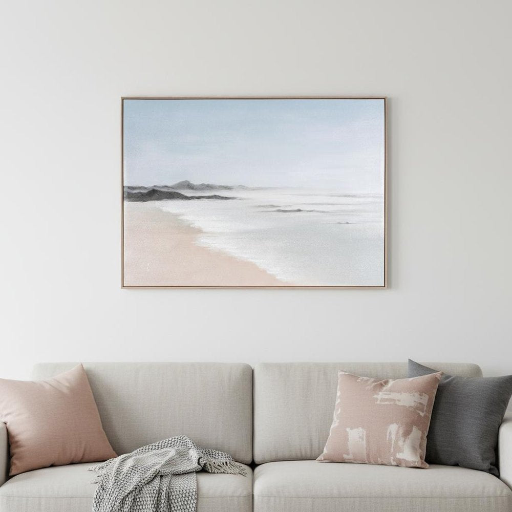 Oceana Bay Hand Painted Brown Floater Frame Wall Art HomeRoots