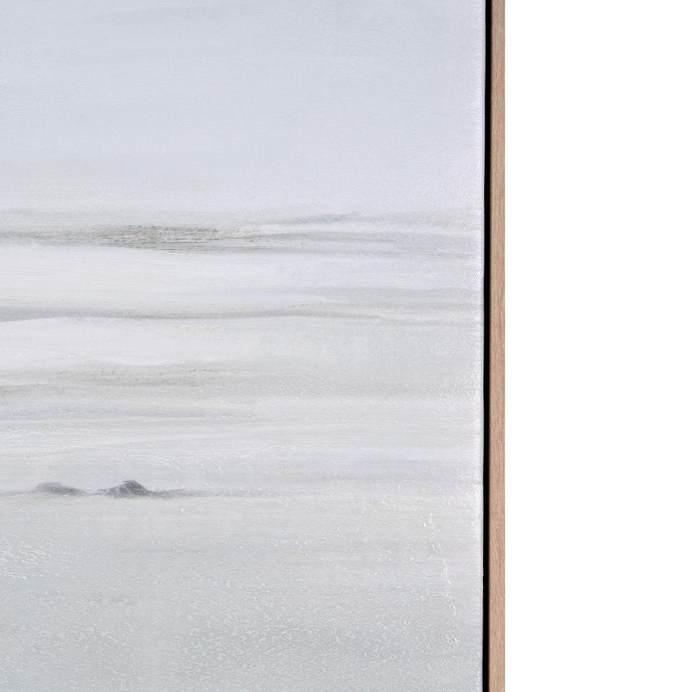 Oceana Bay Hand Painted Brown Floater Frame Wall Art HomeRoots