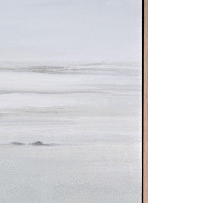 Oceana Bay Hand Painted Brown Floater Frame Wall Art HomeRoots