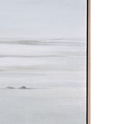 Oceana Bay Hand Painted Brown Floater Frame Wall Art HomeRoots