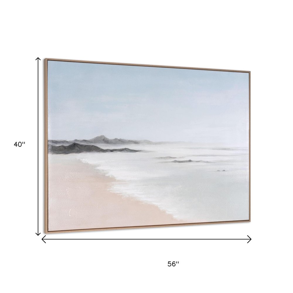 Oceana Bay Hand Painted Brown Floater Frame Wall Art HomeRoots