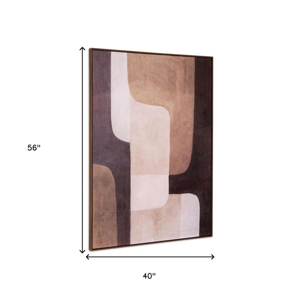 Moderato Hand Painted Brown Floater Frame Wall Art HomeRoots