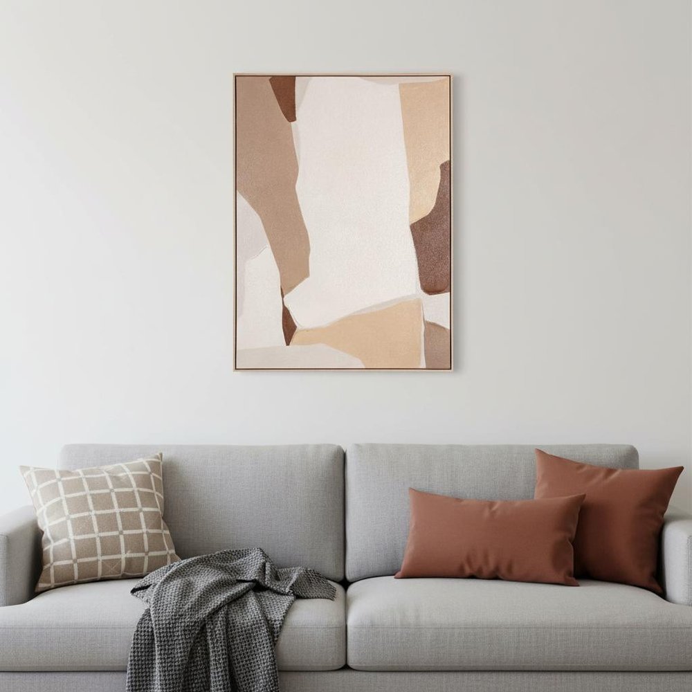 Gavotte I Hand Painted Brown Floater Frame Wall Art HomeRoots