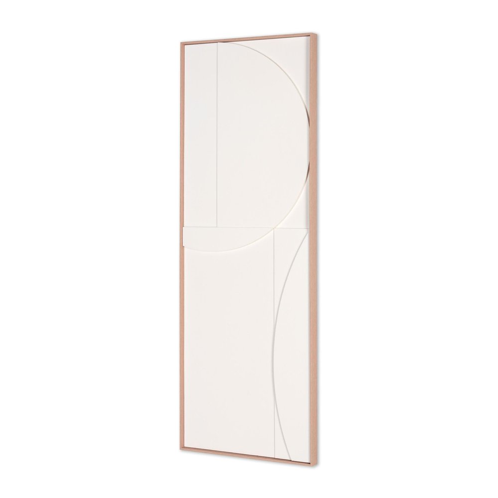 White Minimalist Geo Brown Shadowbox Wall Art HomeRoots
