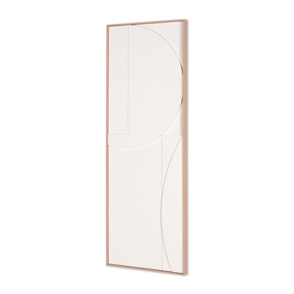 White Minimalist Geo Brown Shadowbox Wall Art HomeRoots