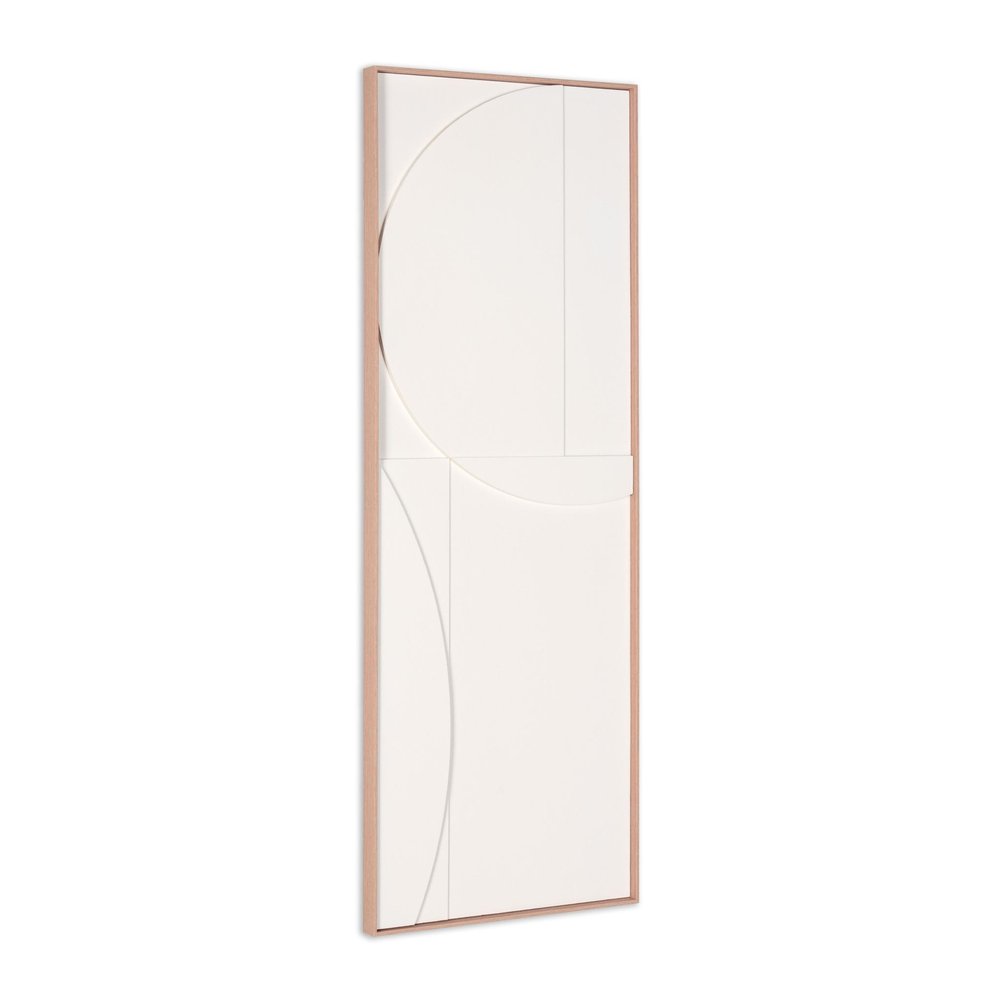White Minimalist Geo Brown Shadowbox Wall Art HomeRoots