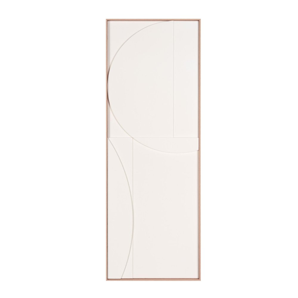White Minimalist Geo Brown Shadowbox Wall Art HomeRoots