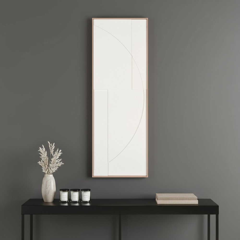 White Geo Brown Shadowbox Wall Art HomeRoots