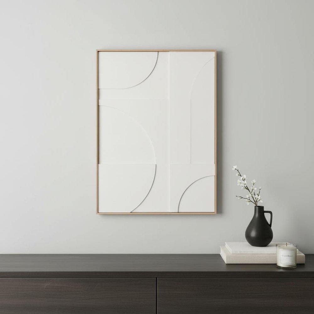 Modern Geo Shapes Brown Shadowbox Wall Art HomeRoots