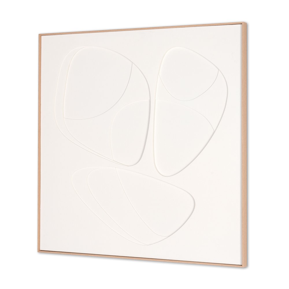 White Curvy Geo Trio Brown Shadowbox Wall Art HomeRoots