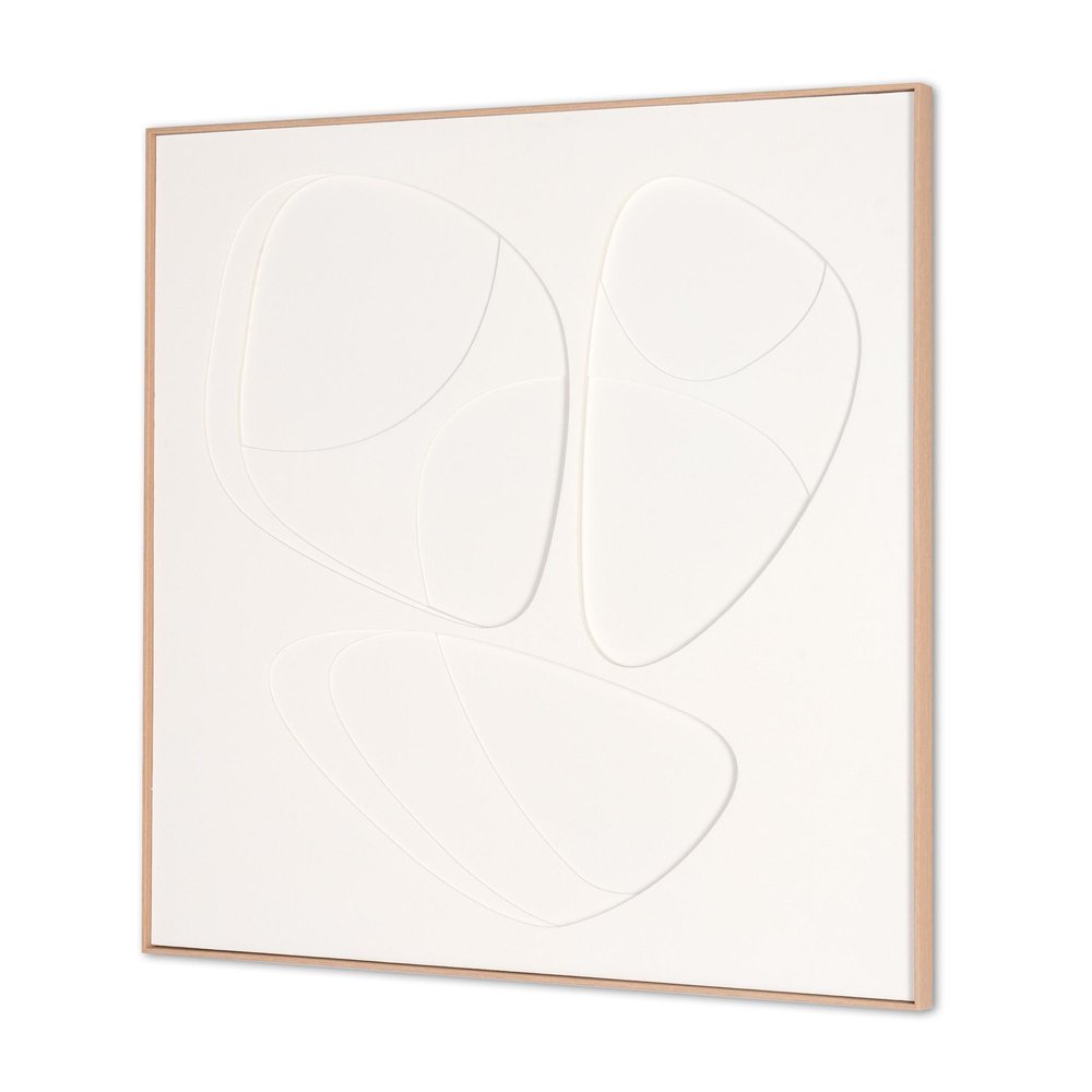 White Curvy Geo Trio Brown Shadowbox Wall Art HomeRoots