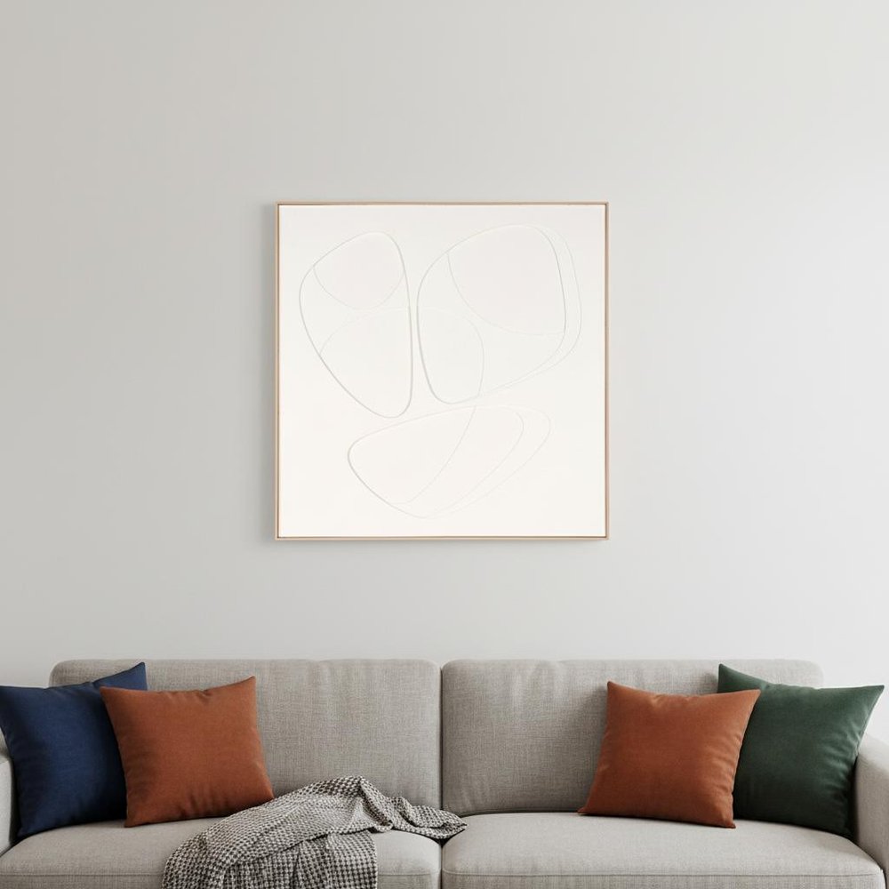 White Curvy Geo Trio Brown Shadowbox Wall Art HomeRoots