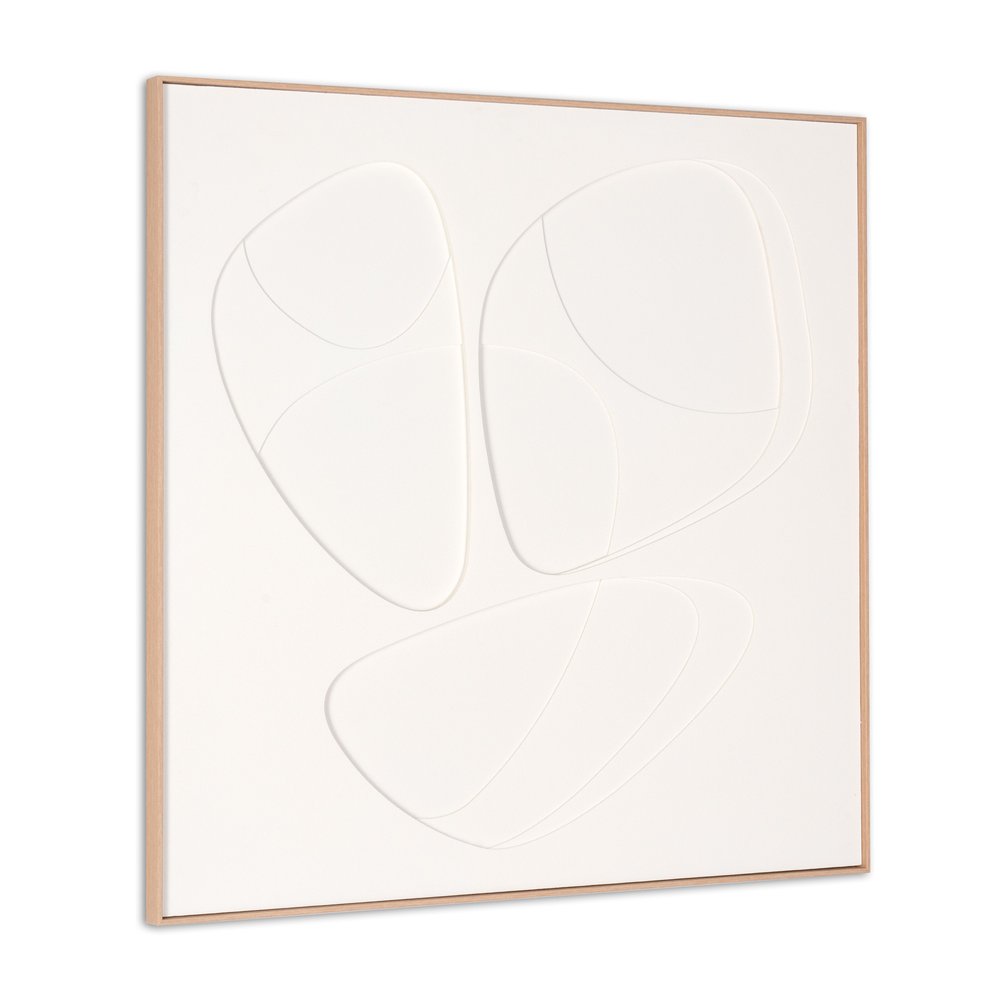 White Curvy Geo Trio Brown Shadowbox Wall Art HomeRoots