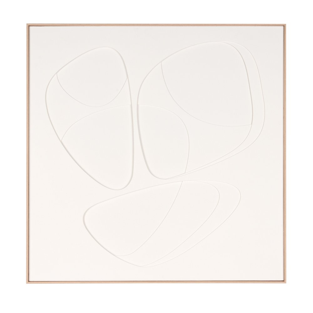 White Curvy Geo Trio Brown Shadowbox Wall Art HomeRoots
