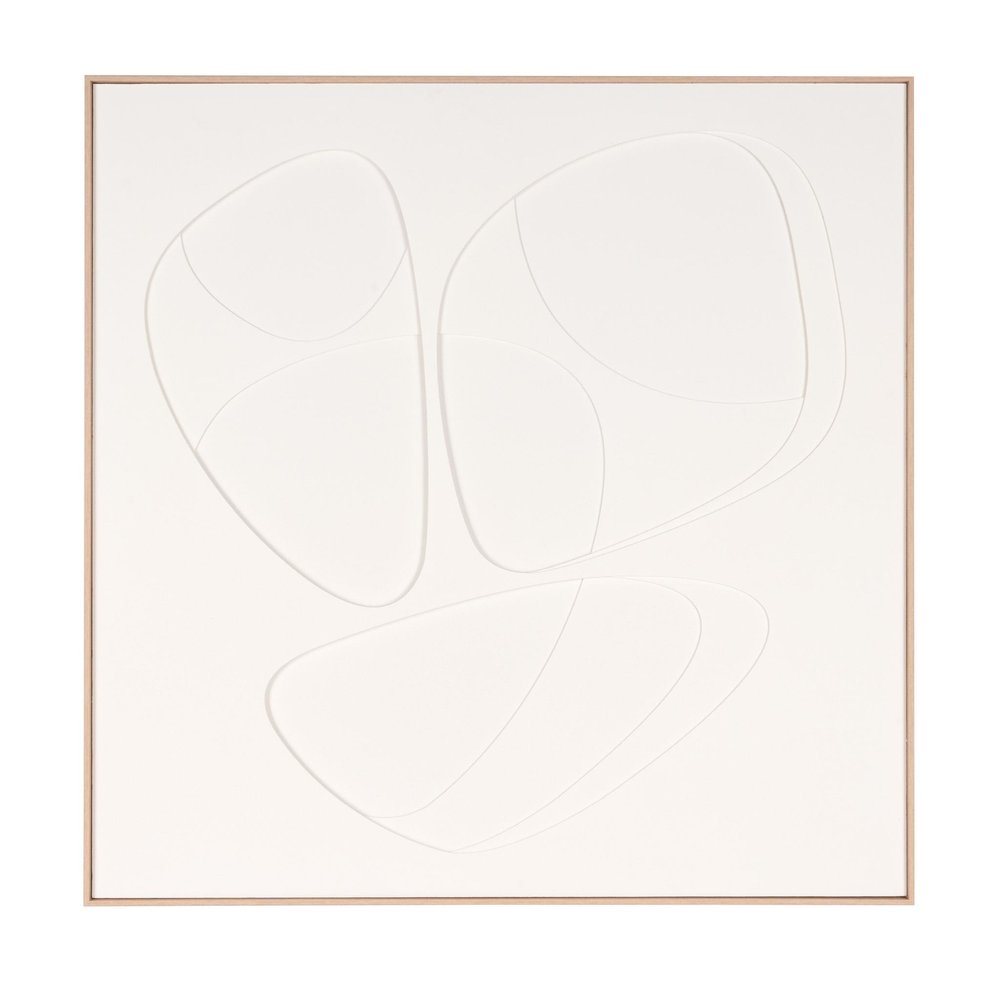 White Curvy Geo Trio Brown Shadowbox Wall Art HomeRoots