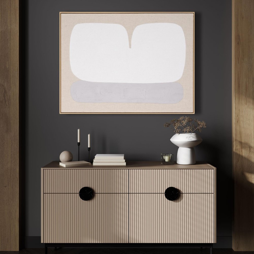Interval II Hand Painted Brown Floater Frame Wall Art HomeRoots