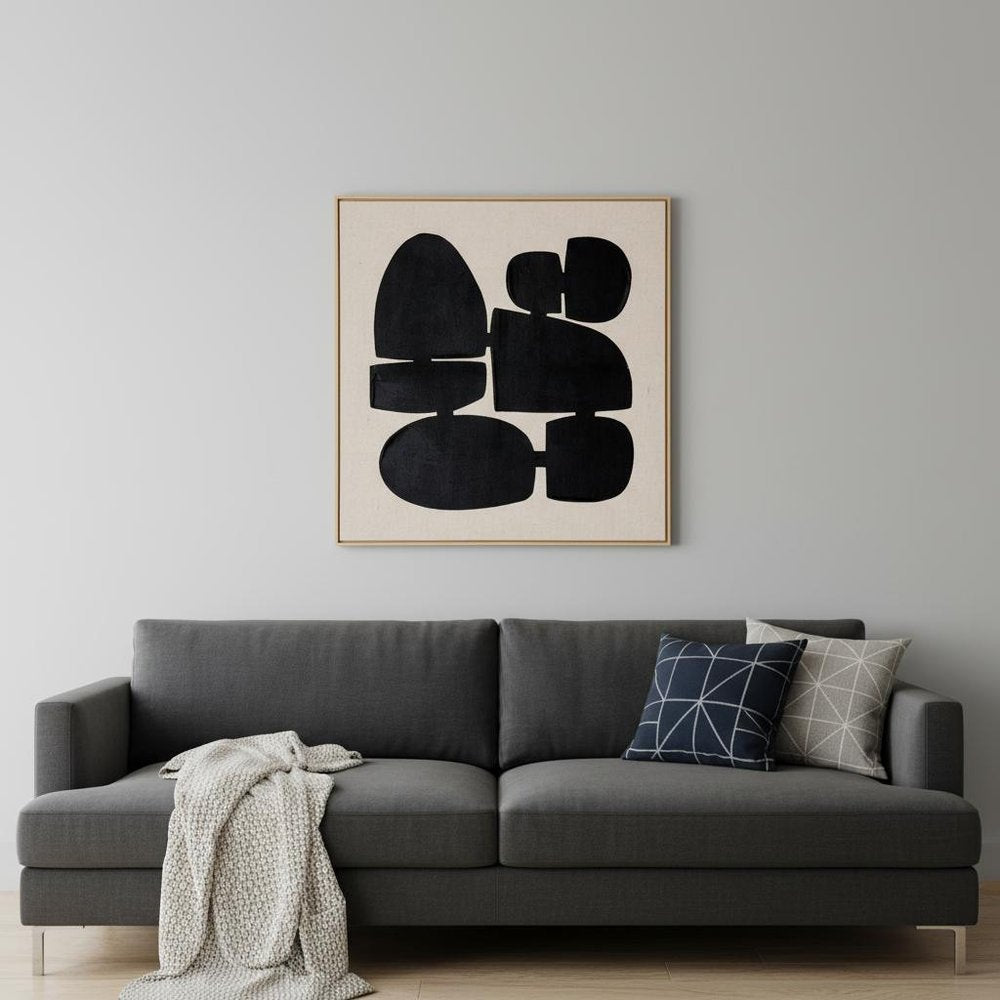 Cairns I Hand Painted Brown Floater Frame Wall Art HomeRoots
