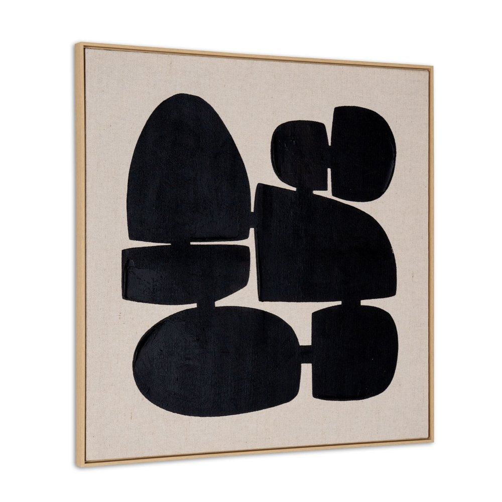Cairns I Hand Painted Brown Floater Frame Wall Art HomeRoots
