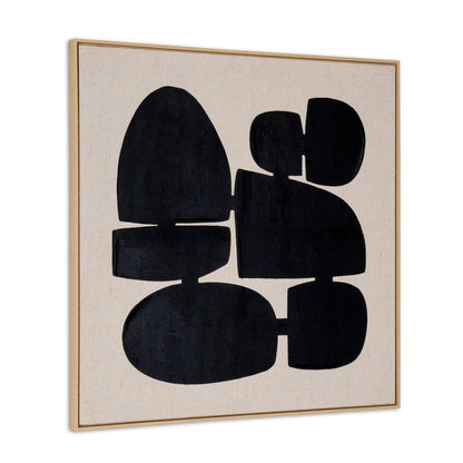 Cairns I Hand Painted Brown Floater Frame Wall Art HomeRoots