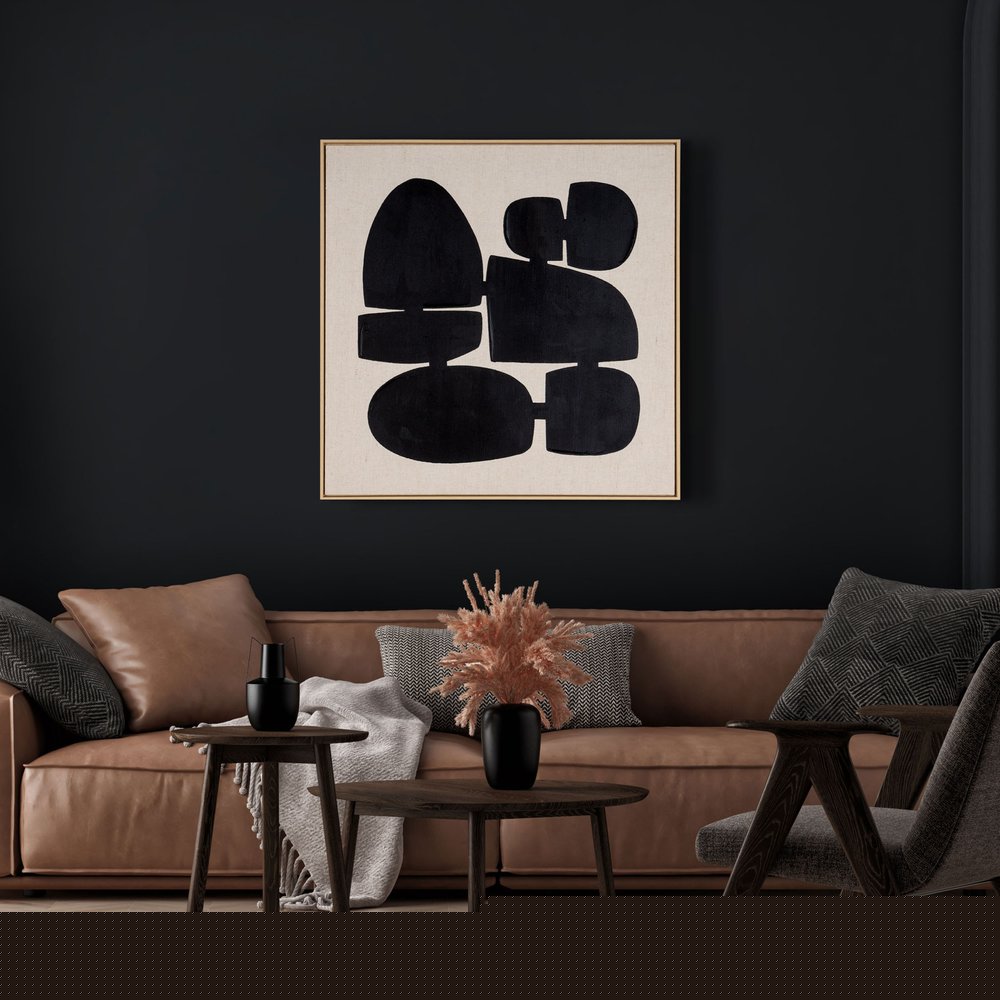 Cairns I Hand Painted Brown Floater Frame Wall Art HomeRoots