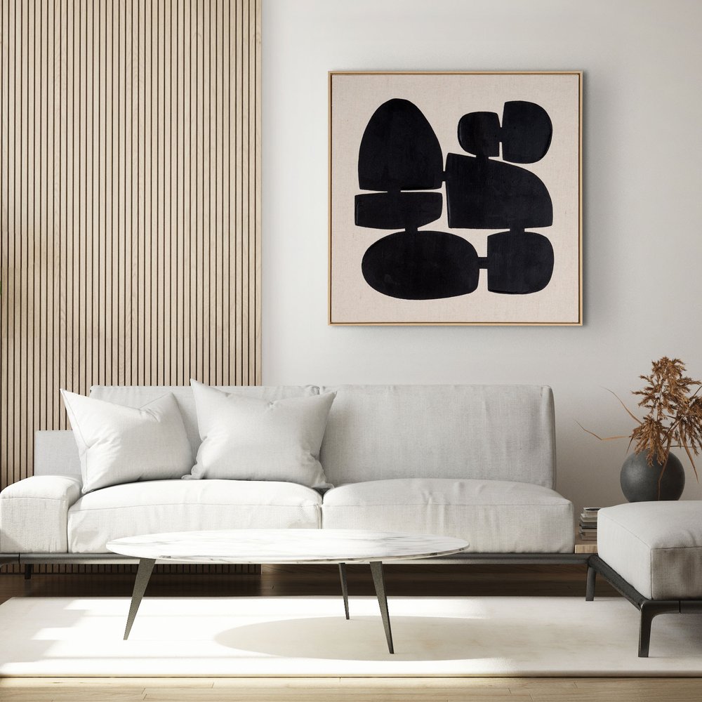 Cairns I Hand Painted Brown Floater Frame Wall Art HomeRoots