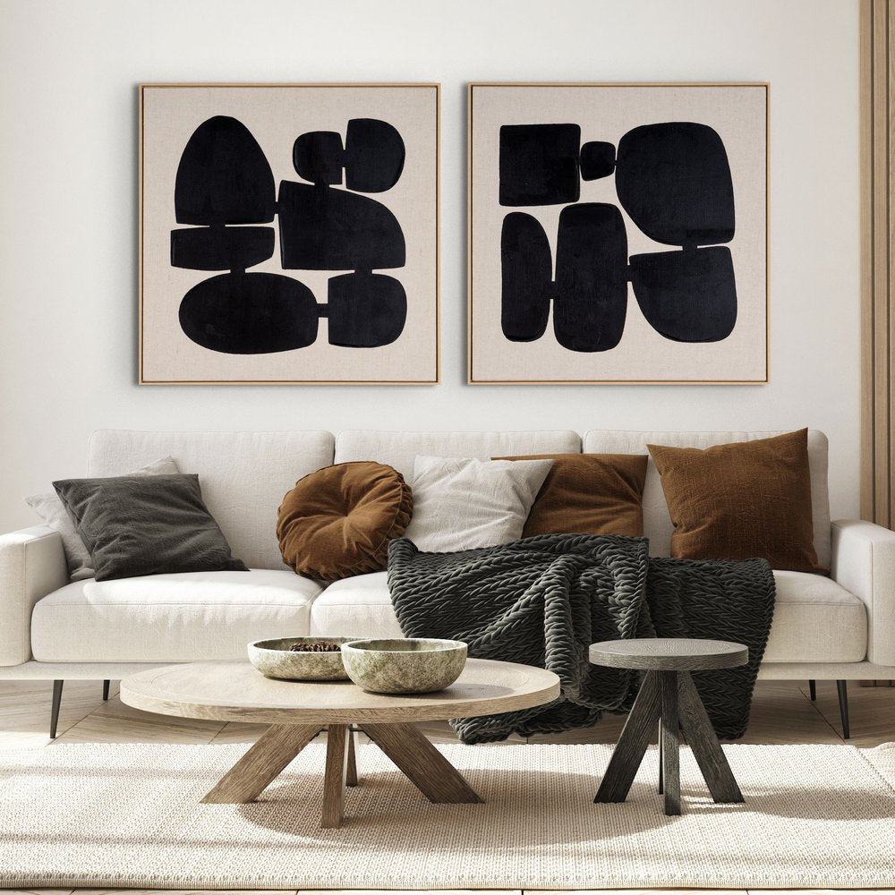 Cairns I Hand Painted Brown Floater Frame Wall Art HomeRoots