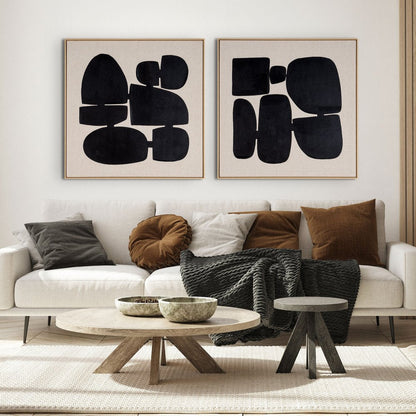 Cairns I Hand Painted Brown Floater Frame Wall Art HomeRoots