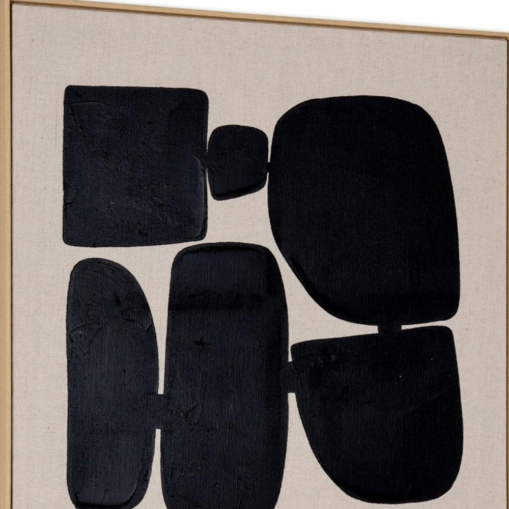 Cairns II Hand Painted Brown Floater Frame Wall Art HomeRoots