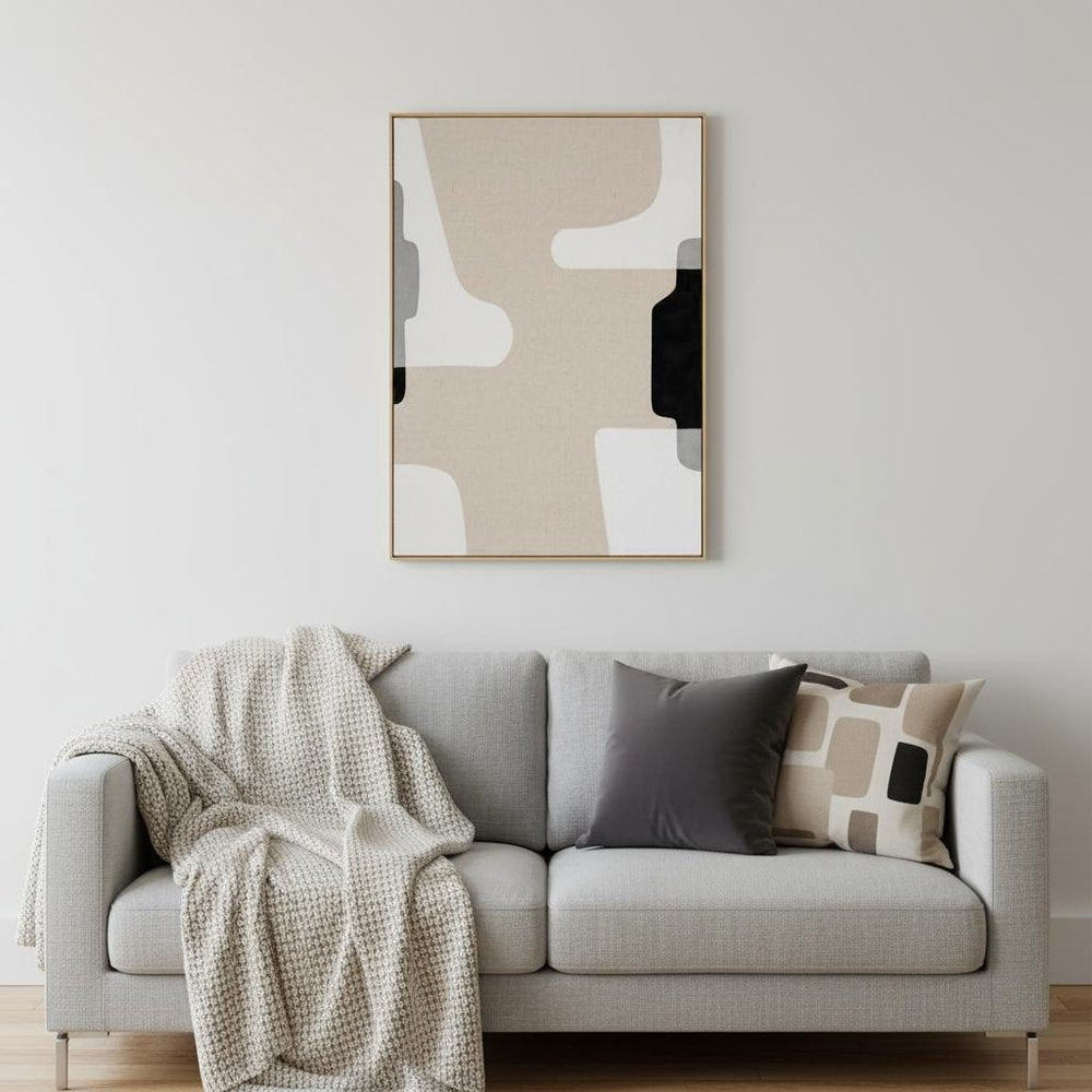 Cadenza Hand Painted Brown Floater Frame Wall Art HomeRoots