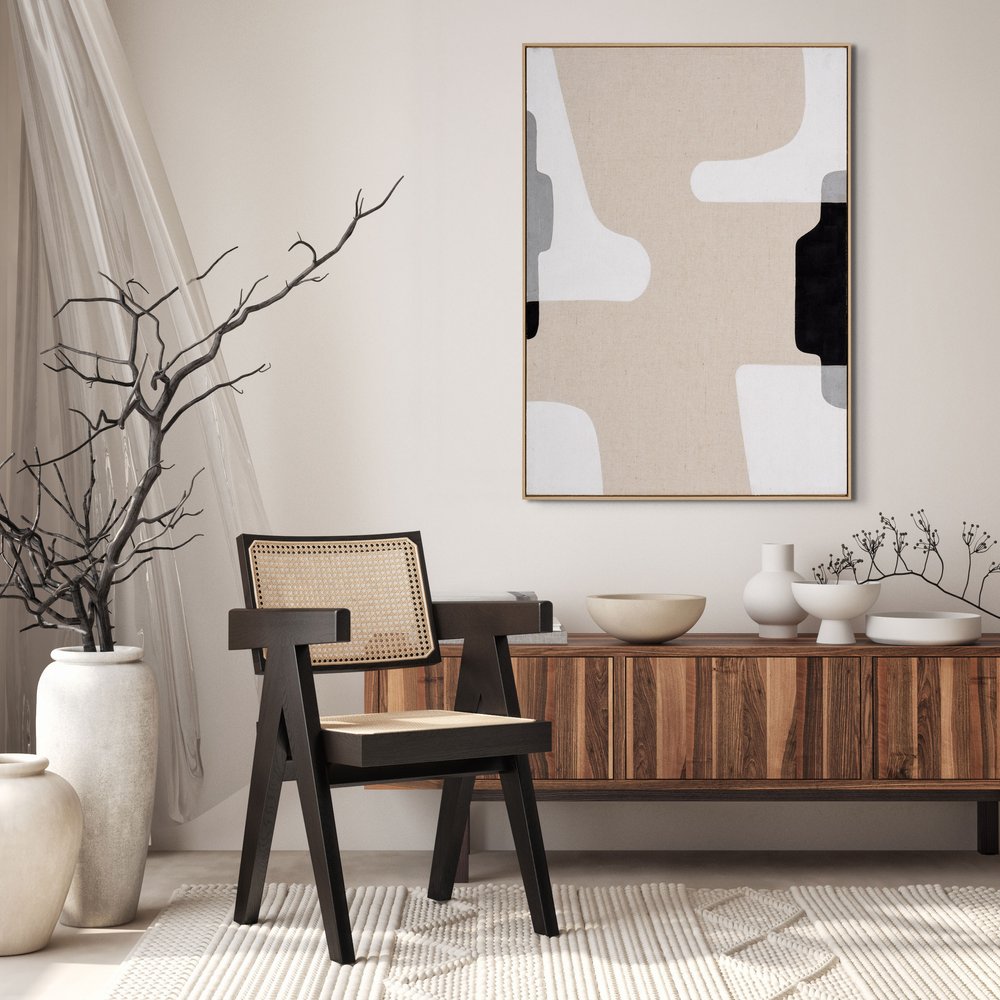 Cadenza Hand Painted Brown Floater Frame Wall Art HomeRoots