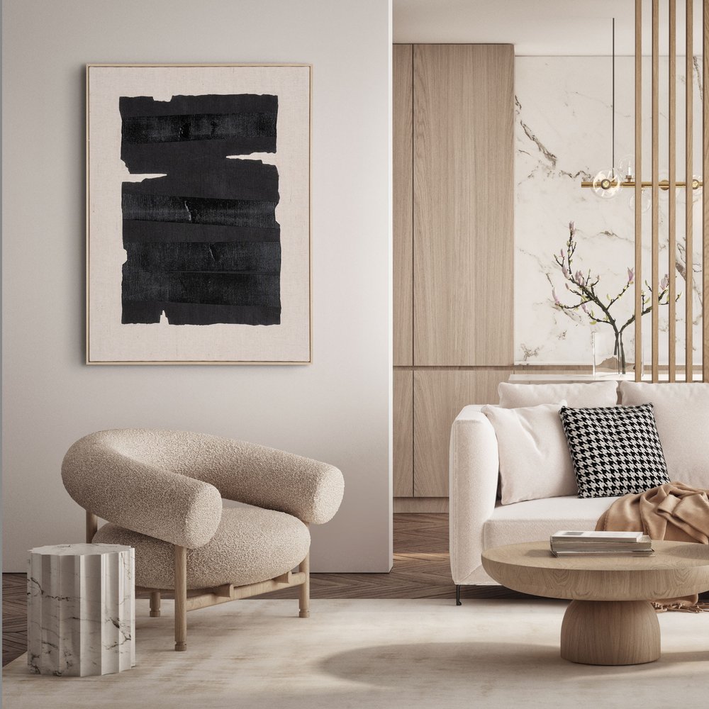 Echoes of Shadows II Hand Painted Brown Floater Frame Wall Art HomeRoots
