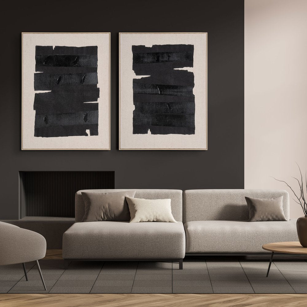 Echoes of Shadows II Hand Painted Brown Floater Frame Wall Art HomeRoots
