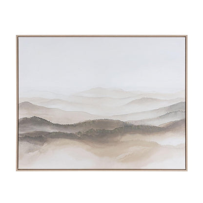 Over the Hills Hand Painted Brown Floater Frame Wall Art HomeRoots