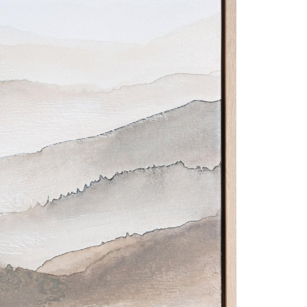 Over the Hills Hand Painted Brown Floater Frame Wall Art HomeRoots