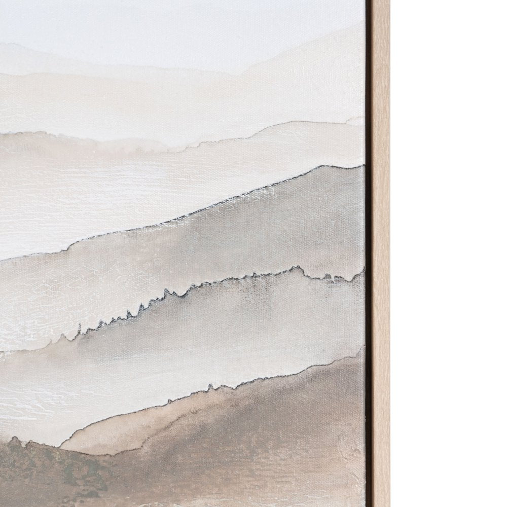 Over the Hills Hand Painted Brown Floater Frame Wall Art HomeRoots