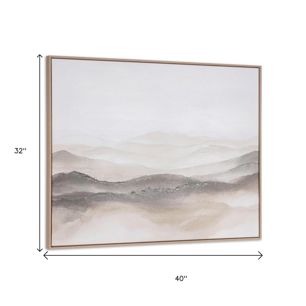 Over the Hills Hand Painted Brown Floater Frame Wall Art HomeRoots