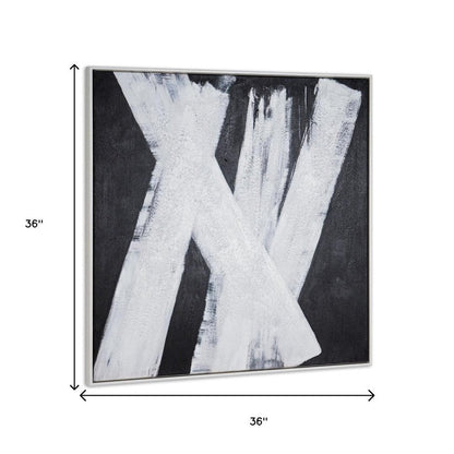 Intersecting Dimensions Hand Painted White Floater Frame Wall Art HomeRoots