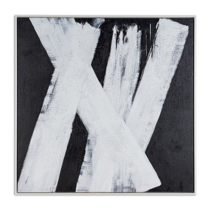 Intersecting Dimensions Hand Painted White Floater Frame Wall Art HomeRoots