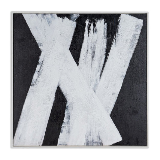 Intersecting Dimensions Hand Painted White Floater Frame Wall Art HomeRoots