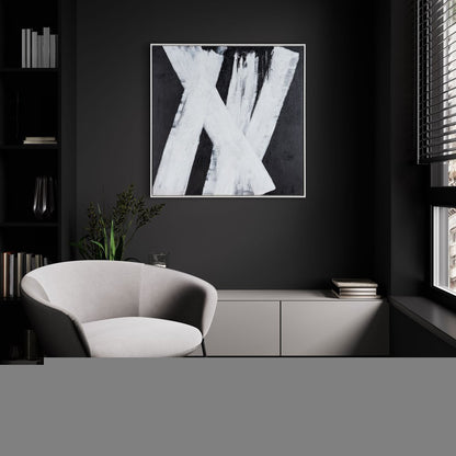 Intersecting Dimensions Hand Painted White Floater Frame Wall Art HomeRoots