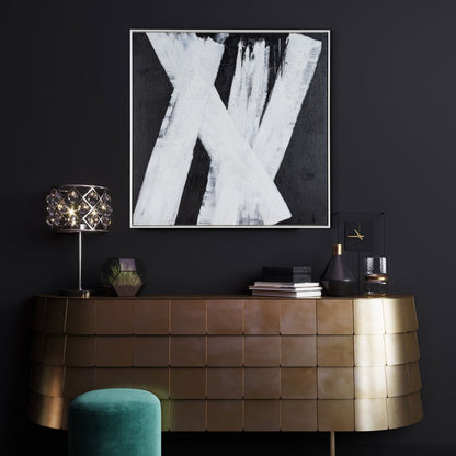 Intersecting Dimensions Hand Painted White Floater Frame Wall Art HomeRoots