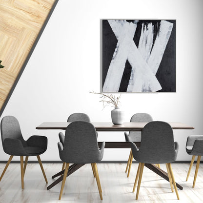 Intersecting Dimensions Hand Painted White Floater Frame Wall Art HomeRoots