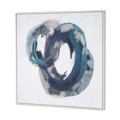 Ripples in Time Hand Painted White Floater Frame Wall Art HomeRoots