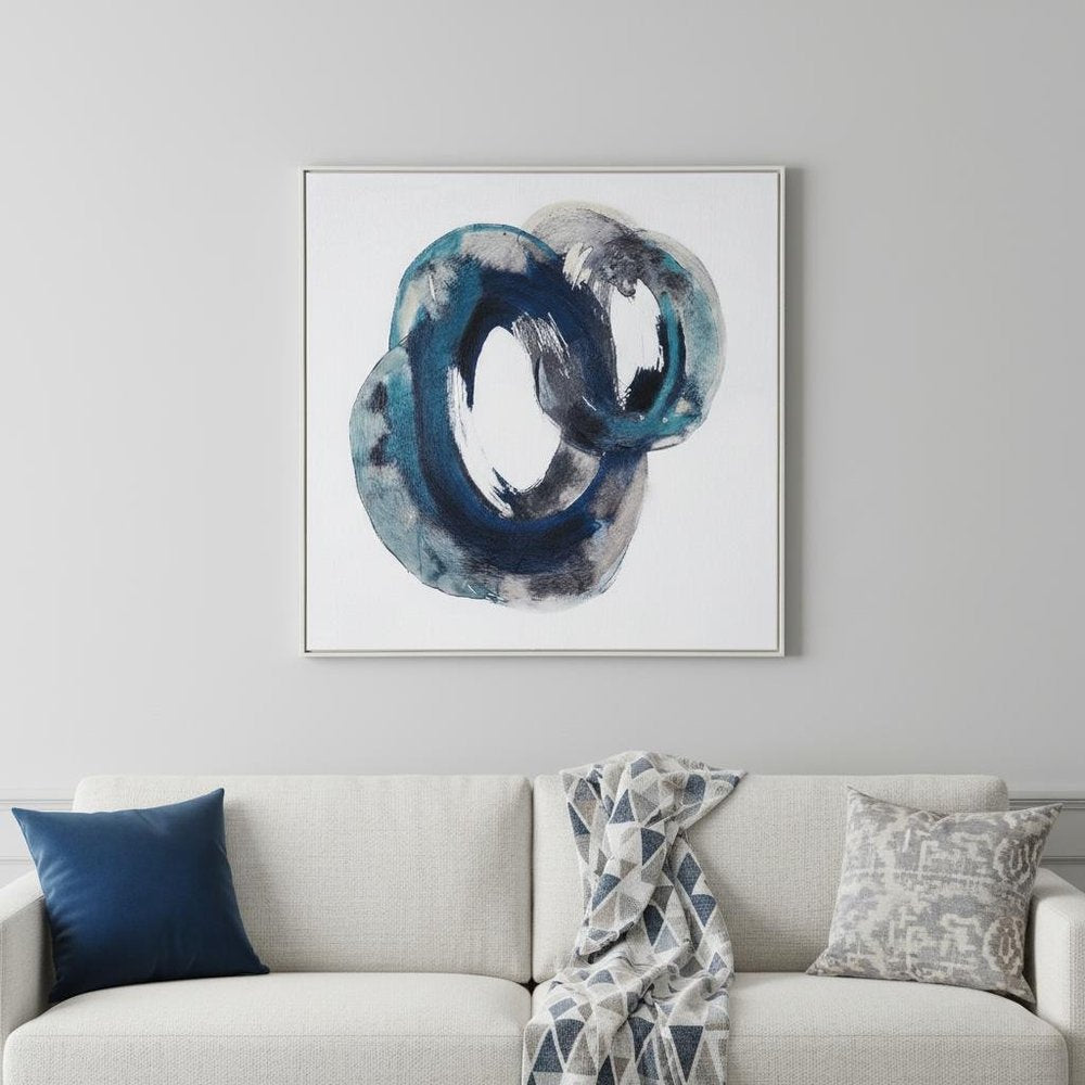 Ripples in Time Hand Painted White Floater Frame Wall Art HomeRoots