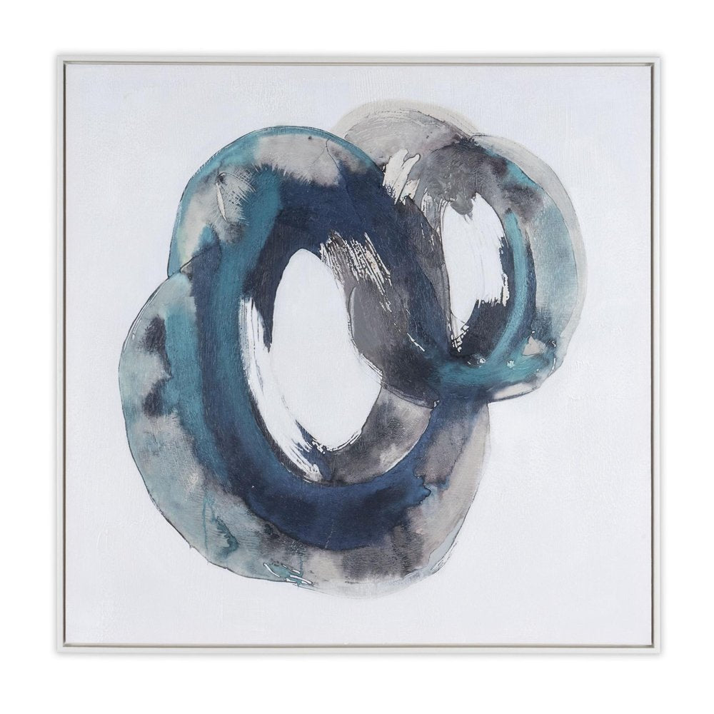 Ripples in Time Hand Painted White Floater Frame Wall Art HomeRoots