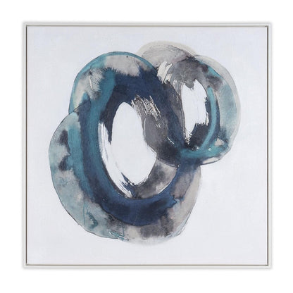 Ripples in Time Hand Painted White Floater Frame Wall Art HomeRoots