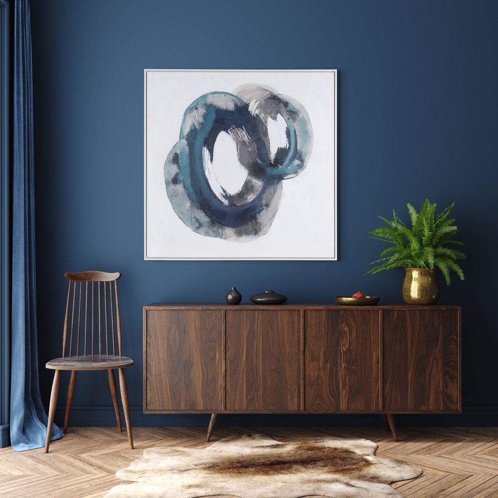 Ripples in Time Hand Painted White Floater Frame Wall Art HomeRoots